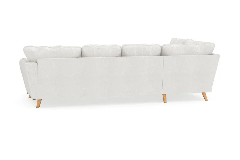 Trend Lyx 4-personers Højrevendt U-formet Sofa med Divan og Chaiselong i Bouclé - Hvid - Møbler - Sofaer - U Sofa