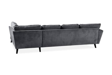 Trend Lyx 4-personers Højrevendt U-formet Sofa med Divan og Chaiselong i Stof - Mørkegrå - Møbler - Sofaer - U Sofa