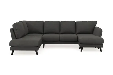 Trend Lyx 4-personers Højrevendt U-formet Sofa med Divan og Chaiselong i Manchester - Mørkegrå - Møbler - Sofaer - U Sofa
