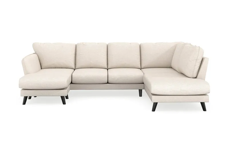 Trend Lyx 4-personers Venstrevendt U-formet Sofa med Divan og Chaiselong i Stof, Beige