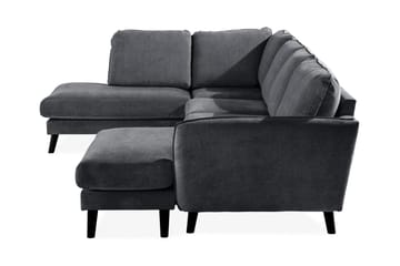 Trend Lyx 4-personers Venstrevendt U-formet Sofa med Divan og Chaiselong i Stof - Mørkegrå - Møbler - Sofaer - U Sofa