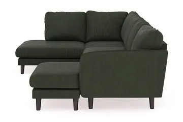 Trend Lyx 4-personers Højrevendt U-formet Sofa med Divan og Chaiselong i Manchester - Mørkegrøn - Møbler - Sofaer - U Sofa