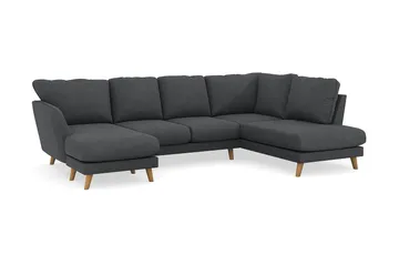 Trend Lyx 4-personers Højrevendt U-formet Sofa med Divan og Chaiselong i Manchester - Mørkegrå - Møbler - Sofaer - U Sofa