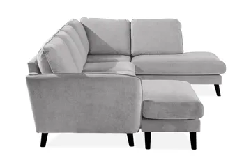 Trend Lyx 4-personers Højrevendt U-formet Sofa med Divan og Chaiselong i Stof - Lysegrå - Møbler - Sofaer - U Sofa