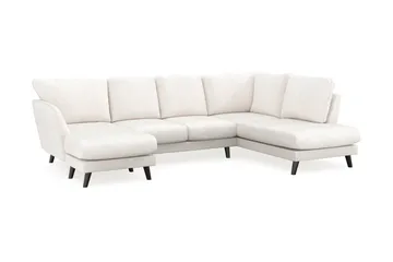 Trend Lyx 4-personers Venstrevendt U-formet Sofa med Divan og Chaiselong i Bouclé - Hvid - Møbler - Sofaer - U Sofa