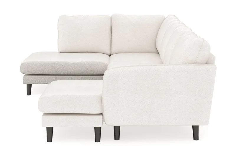 Trend Lyx 4-personers Højrevendt U-formet Sofa med Divan og Chaiselong i Bouclé - Hvid - Møbler - Sofaer - U Sofa