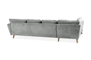 Trend Lyx 4-personers Venstrevendt U-formet Sofa med Divan og Chaiselong i Stof - Grå - Møbler - Sofaer - U Sofa