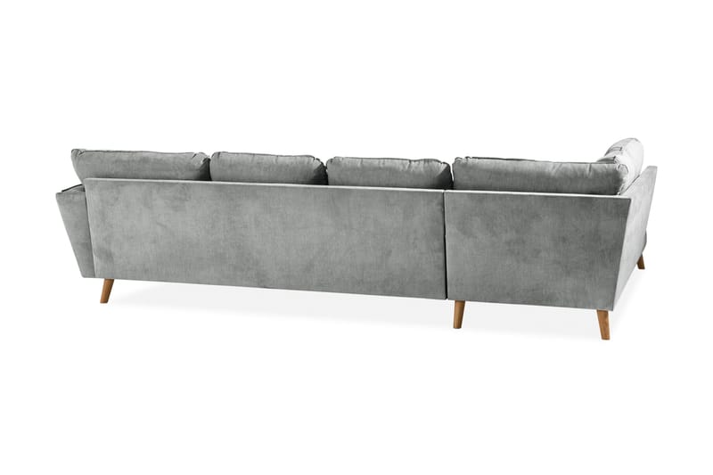 Trend Lyx 4-personers Venstrevendt U-formet Sofa med Divan og Chaiselong i Stof - Grå - Møbler - Sofaer - U Sofa