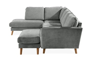 Trend Lyx 4-personers Venstrevendt U-formet Sofa med Divan og Chaiselong i Stof - Grå - Møbler - Sofaer - U Sofa