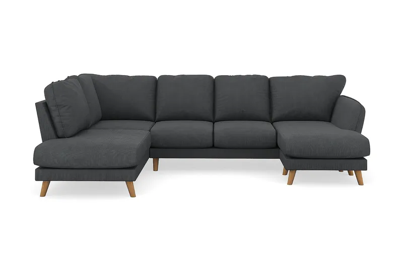 Trend Lyx 4-personers Venstrevendt U-formet Sofa med Divan og Chaiselong i Manchester, Mørkegrå
