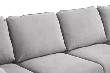 Trend Lyx 4-personers Venstrevendt U-formet Sofa med Divan og Chaiselong i Stof - Lysegrå - Møbler - Sofaer - U Sofa