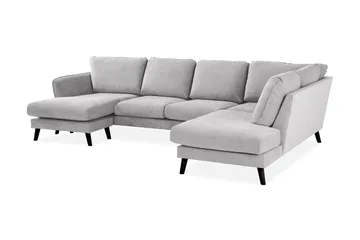 Trend Lyx 4-personers Højrevendt U-formet Sofa med Divan og Chaiselong i Stof - Lysegrå - Møbler - Sofaer - U Sofa
