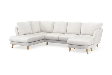 Trend Lyx 4-personers Venstrevendt U-formet Sofa med Divan og Chaiselong i Bouclé - Hvid - Møbler - Sofaer - U Sofa