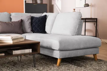Trend Lyx 4-personers Højrevendt U-formet Sofa med Divan og Chaiselong i Stof - Lysegrå - Møbler - Sofaer - U Sofa
