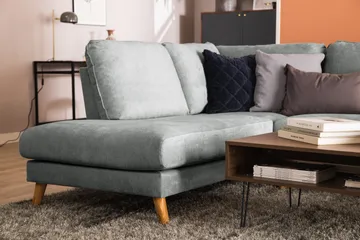 Trend Lyx 4-personers Venstrevendt U-formet Sofa med Divan og Chaiselong i Stof - Grå - Møbler - Sofaer - U Sofa
