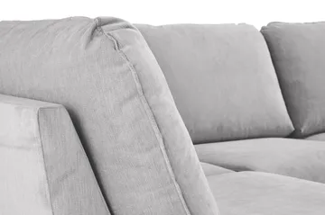 Trend Lyx 4-personers Venstrevendt U-formet Sofa med Divan og Chaiselong i Stof - Lysegrå - Møbler - Sofaer - U Sofa