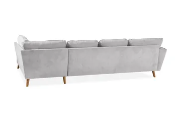 Trend Lyx 4-personers Højrevendt U-formet Sofa med Divan og Chaiselong i Stof - Lysegrå - Møbler - Sofaer - U Sofa
