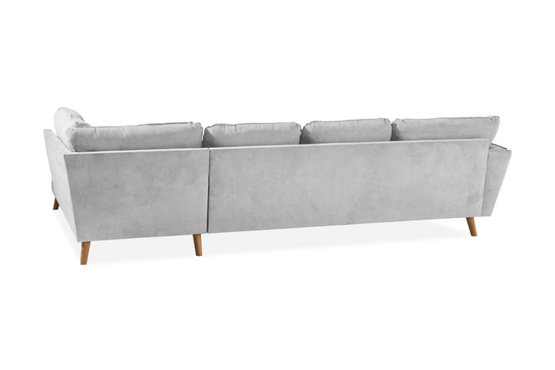 Trend Lyx 4-personers Højrevendt U-formet Sofa med Divan og Chaiselong i Stof - Lysegrå - Møbler - Sofaer - U Sofa