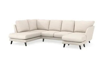Trend Lyx 4-personers Højrevendt U-formet Sofa med Divan og Chaiselong i Stof - Beige - Møbler - Sofaer - U Sofa
