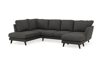 Trend Lyx 4-personers Højrevendt U-formet Sofa med Divan og Chaiselong i Manchester - Mørkegrå - Møbler - Sofaer - U Sofa