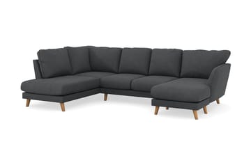 Trend Lyx 4-personers Venstrevendt U-formet Sofa med Divan og Chaiselong i Manchester - Mørkegrå - Møbler - Sofaer - U Sofa