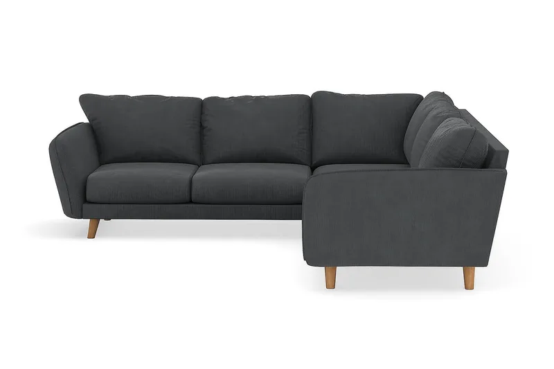 Trend Lyx 6-personers Vendbar L-formet Hjørnesofa i Manchester, Mørkegrå