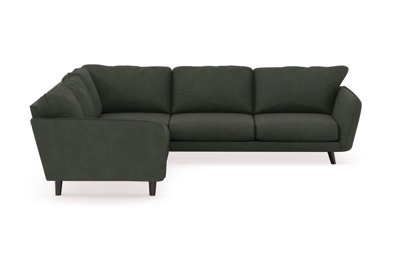 Trend Lyx 6-personers Vendbar L-formet Hjørnesofa i Manchester, Mørkegrøn