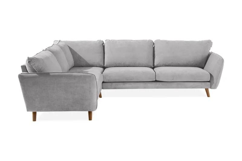 Trend Lyx 6-personers Vendbar L-formet Hjørnesofa i Stof, Lysegrå