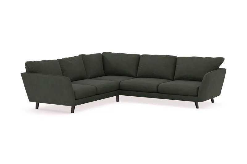 Trend Lyx 6-personers Vendbar L-formet Hjørnesofa i Manchester - Mørkegrøn - Møbler - Sofaer - Hjørnesofa