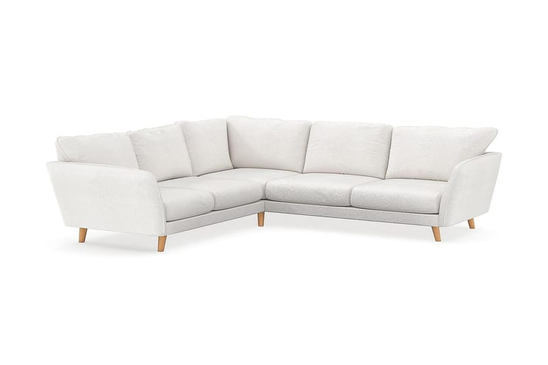 Trend Lyx 6-personers Vendbar L-formet Hjørnesofa i Bouclé - Hvid - Møbler - Sofaer - Hjørnesofa