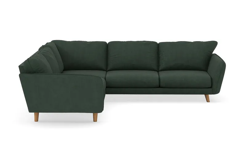 Trend Lyx 6-personers Vendbar L-formet Hjørnesofa i Manchester - Mørkegrøn - Møbler - Sofaer - Hjørnesofa