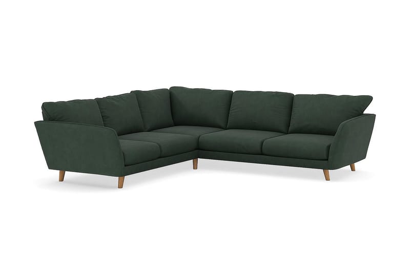 Trend Lyx 6-personers Vendbar L-formet Hjørnesofa i Manchester - Mørkegrøn - Møbler - Sofaer - Hjørnesofa