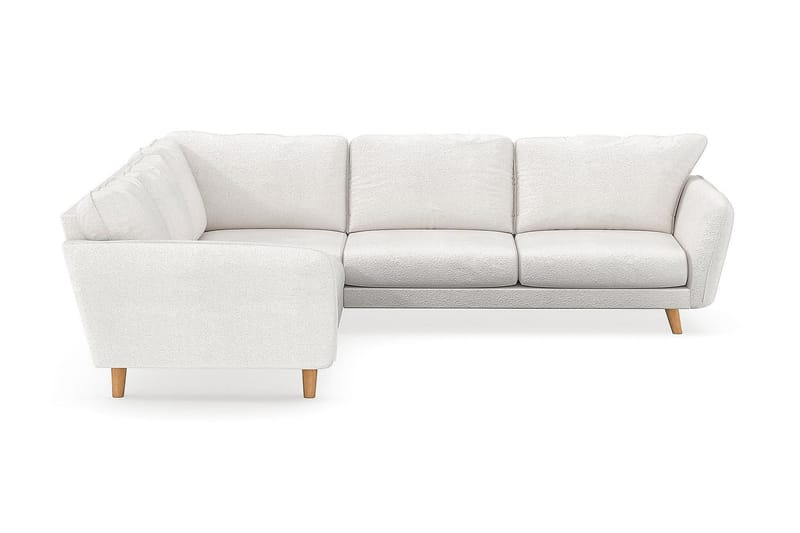 Trend Lyx 6-personers Vendbar L-formet Hjørnesofa i Bouclé, Hvid