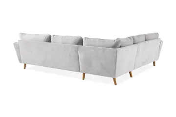 Trend Lyx 6-personers Vendbar L-formet Hjørnesofa i Stof - Lysegrå - Møbler - Sofaer - Hjørnesofa