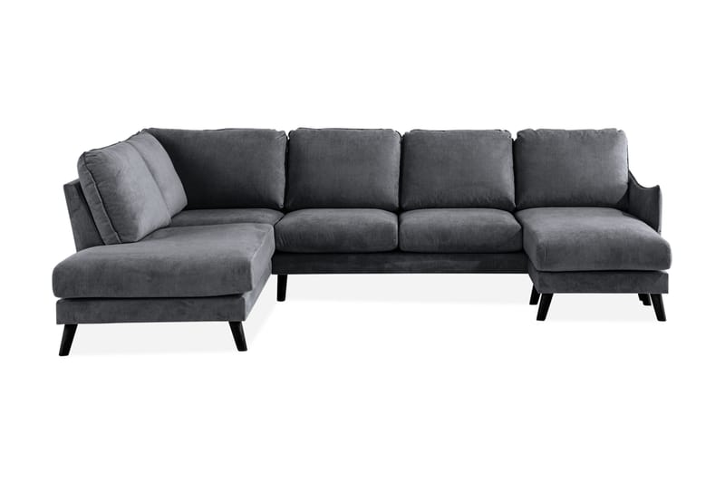Trend Lyx U-Sofa med Chaiselong Højre, Mørkegrå