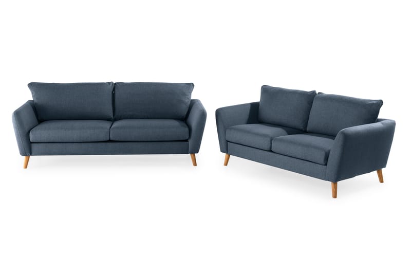 Trend Sofagruppe 3-personers + 2-personers Stofsofa, Blå