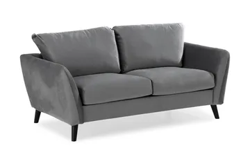 Trend Sofagruppe 3-personers + 2-personers Sofa + Lænestol + Fodskammel i Fløjl - Lysegrå - Møbler - Sofaer - Sofagrupper
