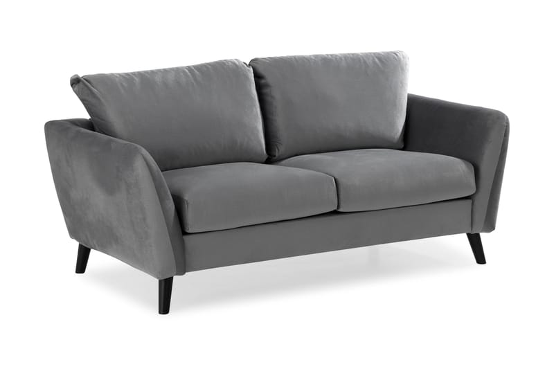 Trend Sofagruppe 3-personers + 2-personers Sofa + Lænestol + Fodskammel i Fløjl - Lysegrå - Møbler - Sofaer - Sofagrupper