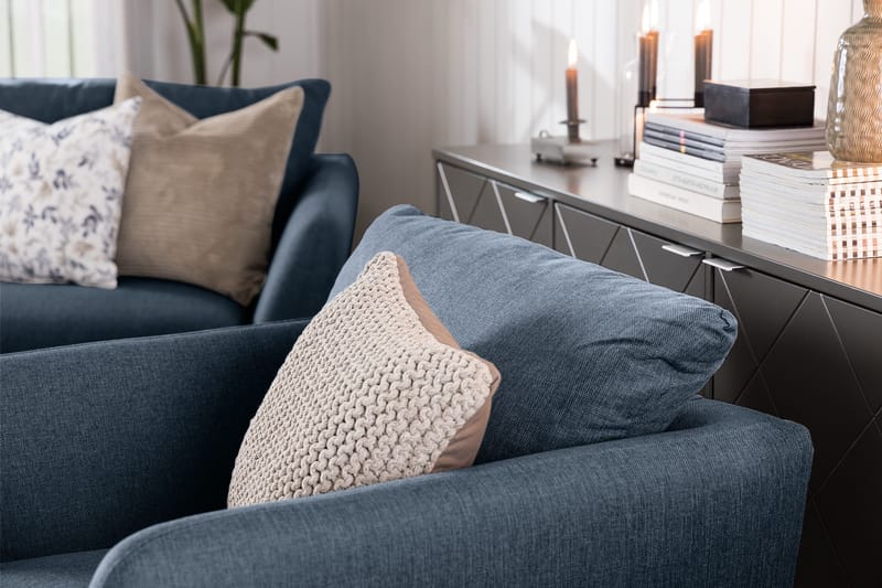 Trend Sofagruppe 3-personers + 2-personers Stofsofa - Blå - Møbler - Sofaer - Sofagrupper