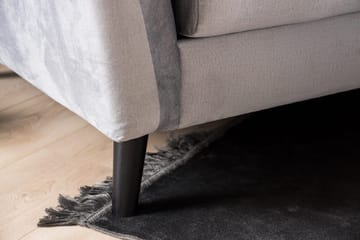 Trend Sofagruppe 3-personers + 2-personers Sofa + Lænestol + Fodskammel i Fløjl - Lysegrå - Møbler - Sofaer - Sofagrupper