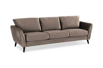 Trend Sofagruppe 3-personers + 2-personers Sofa + Lænestol + Fodskammel i Fløjl - Brun - Møbler - Sofaer - Sofagrupper