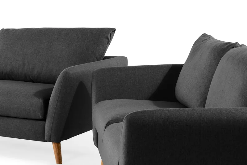 Trend Sofagruppe 3-personers + 2-personers Stofsofa - Sort - Møbler - Sofaer - Sofagrupper