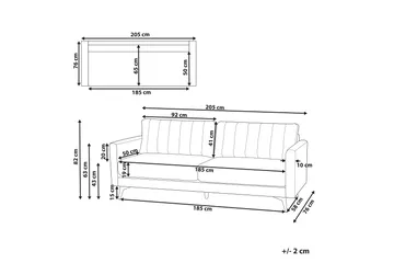 Tuba Sofa 3-personers - Beige/Sort - Møbler - Sofaer - 3 personers sofa