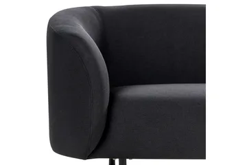 Tuka 2-personers Sofa i Stof med Metalben - Sort - Møbler - Sofaer - 2 personers sofa