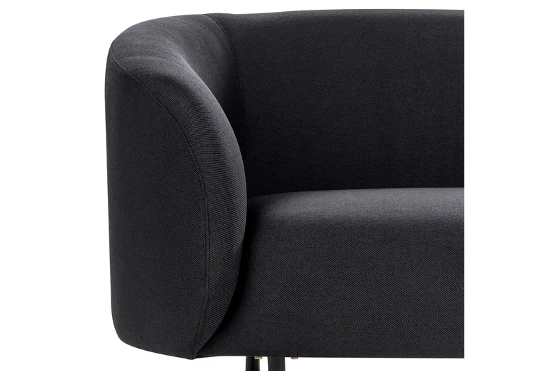 Tuka 2-personers Sofa i Stof med Metalben - Sort - Møbler - Sofaer - 2 personers sofa