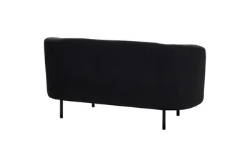 Tuka 2-personers Sofa i Stof med Metalben - Sort - Møbler - Sofaer - 2 personers sofa