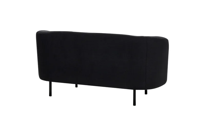 Tuka 2-personers Sofa i Stof med Metalben - Sort - Møbler - Sofaer - 2 personers sofa