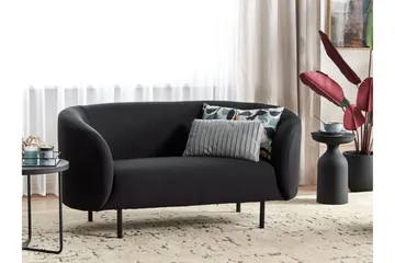 Tuka 2-personers Sofa i Stof med Metalben - Sort - Møbler - Sofaer - 2 personers sofa