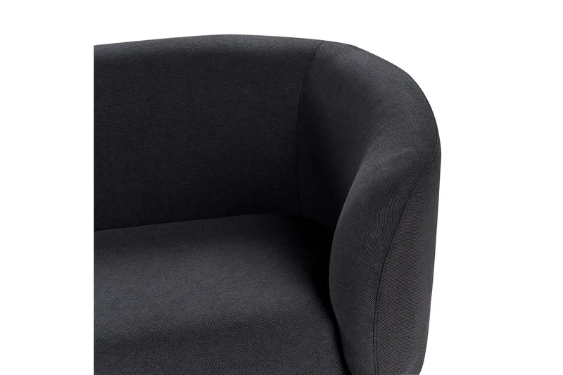 Tuka 2-personers Sofa i Stof med Metalben - Sort - Møbler - Sofaer - 2 personers sofa