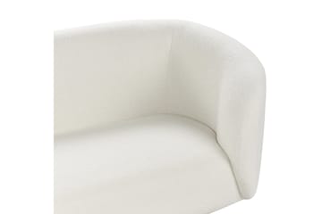 Tuka 3-personers Sofa med Afrundede Armlæn i Bouclé - Hvid|Sort - Møbler - Sofaer - 3 personers sofa